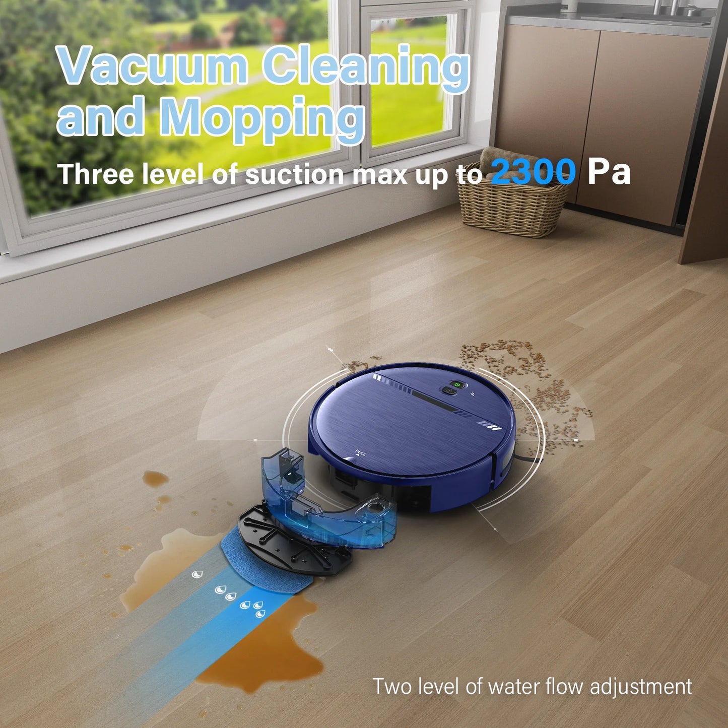 GOOVI Robot Vacuum Cleaner, 2 in 1 Robot Vacuum and Mop Combo for Pet Hair, Hard Floor