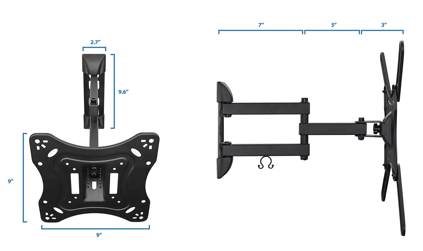 Mount-It! Full Motion TV Wall Mount with Swivel Arm for 28" 32" 40" 43" 48" 50" 55" Inch Flat Screen TVs