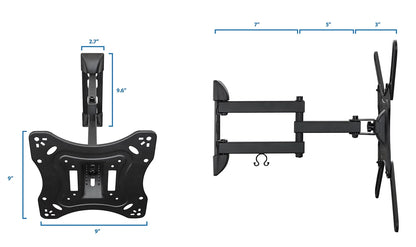 Mount-It! Full Motion TV Wall Mount with Swivel Arm for 28" 32" 40" 43" 48" 50" 55" Inch Flat Screen TVs