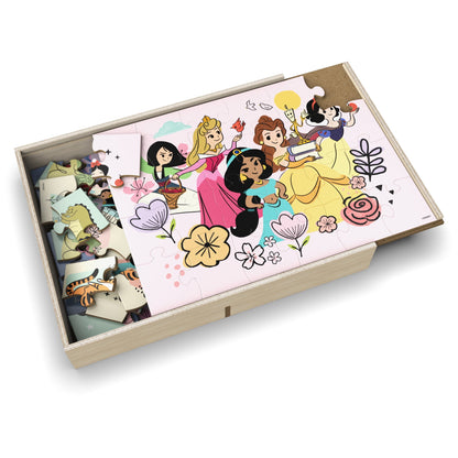Spin Master Games, 6-Pack Of Disney Princess Wood Jigsaw Puzzles for Kids Ages 3 and up