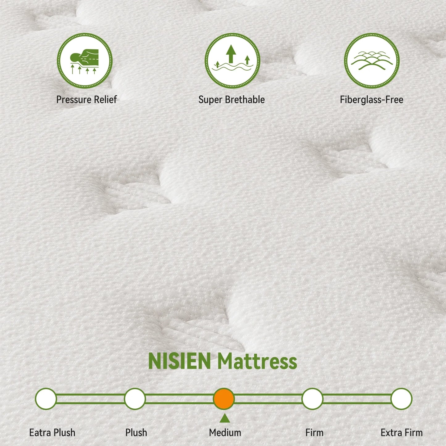 NISIEN Queen Mattress, 10 Inch Hybrid Memory Foam Mattress in a Box, Pressure Relief, CertiPUR-US