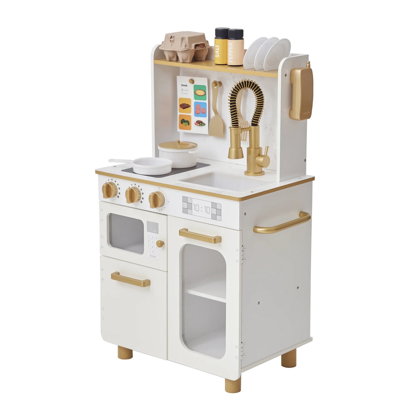 Teamson Kids Little Chef Memphis Play Kitchen, White/Gold