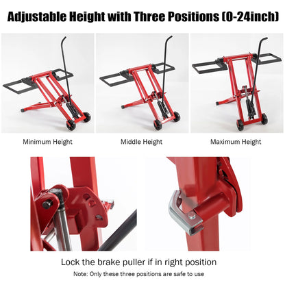 Costway Lawn Mower Lift Jack for Tractors & Zero Turn Riding Lawn Mowers 500lb Capacity