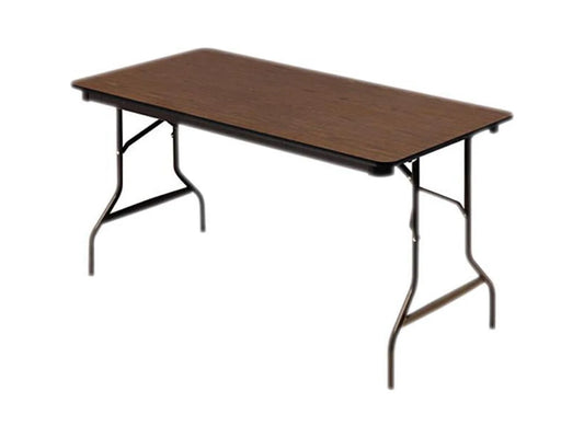 Iceberg OfficeWorks Classic Wood-Laminate Folding Table, 60 x 30 x 29, Walnut