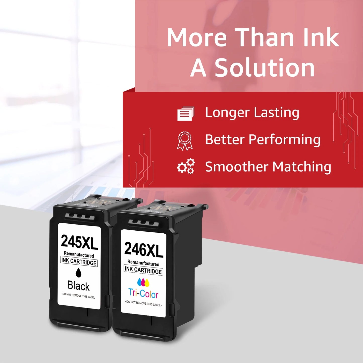 245XL/246XL Compatible Ink Cartridge Replacement for Canon PG-245 XL CL-246 XL PG-243 CL-244 for MX492 MX490 MG2420 MG2520 MG2522 MG2920 MG2922 MG3022 (2 Black,1 Tri-Color)