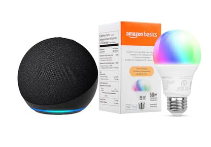 Echo Dot with Amazon Basics Smart Color Bulb