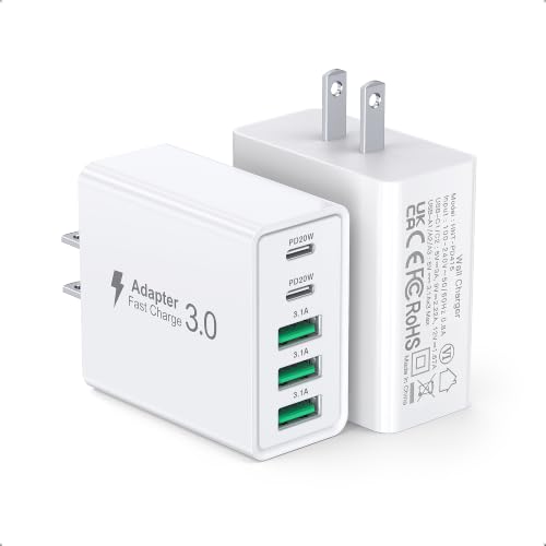 [2-Pack] USB C Fast Charger Block 60W Max Output Multiport Charging Block