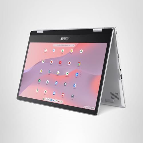 ASUS Chromebook Flip CX1 Convertible Laptop, 14" FHD NanoEdge 360-degree Touchscreen, Intel Celeron N4500 Processor, 128GB eMMC Storage, 8GB RAM, ChromeOS, Transparent Silver, CX1400FKA-AS88FT