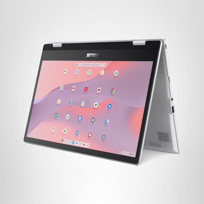 ASUS Chromebook Flip CX1 Convertible Laptop, 14" FHD NanoEdge 360-degree Touchscreen, Intel Celeron N4500 Processor, 128GB eMMC Storage, 8GB RAM, ChromeOS, Transparent Silver, CX1400FKA-AS88FT