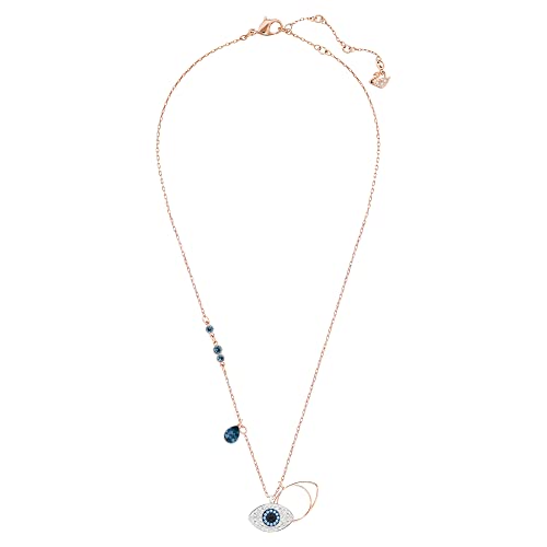 SWAROVSKI Women's Symbolic Evil Eye Pendant Necklace, Blue, Mixed Metal Finish