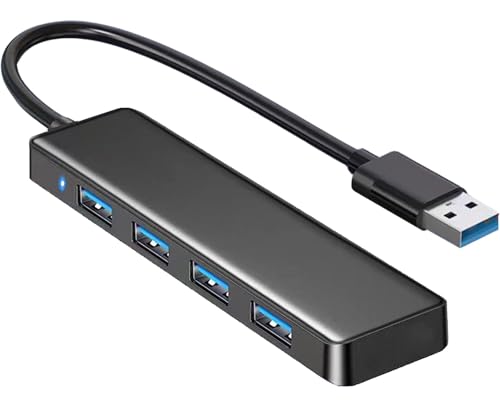 USB Hub 4 Port, USB Splitter 1 in 4 Out, USB Extender Hub for Laptop PC