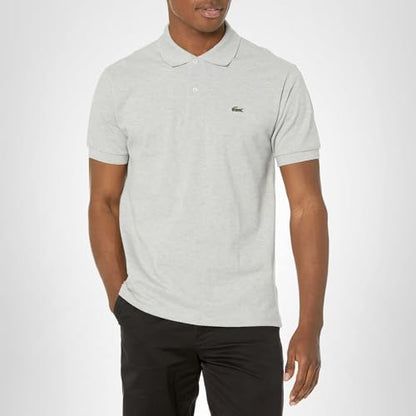 Lacoste Men's Original L.12.12 Heathered Petit Piqué Cotton Polo Shirt, Grey Chine, Small
