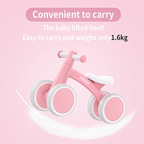 SEREED Baby Balance Bike for 1 Year Old Boys Girls 12-24 Month Toddler Balance Bike, 4 Wheels Toddler First Bike, First Birthday Gifts