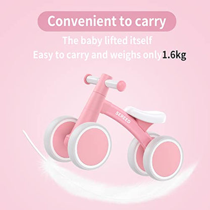 SEREED Baby Balance Bike for 1 Year Old Boys Girls 12-24 Month Toddler Balance Bike, 4 Wheels Toddler First Bike, First Birthday Gifts