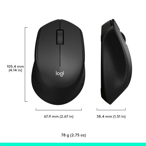 Logitech M330 SILENT Wireless Mouse, 2.4GHz with USB Receiver, Optical Tracking, Quiet & Lightweight, Long Battery Life, for PC, Mac, Laptop, Chromebook - Black