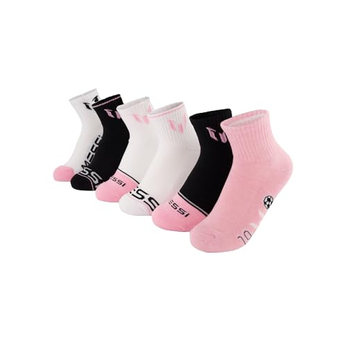 Messi Girls Lifestyle No-Show Socks, 6-Pack Kids Socks, Soft & Stretchy, Comfortable, Black