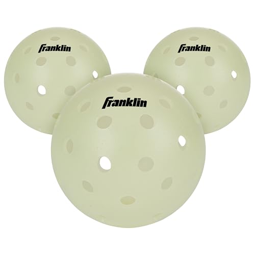 Franklin Sports X-40 Glow in the Dark Night Pickleballs - 3 Pack - Green