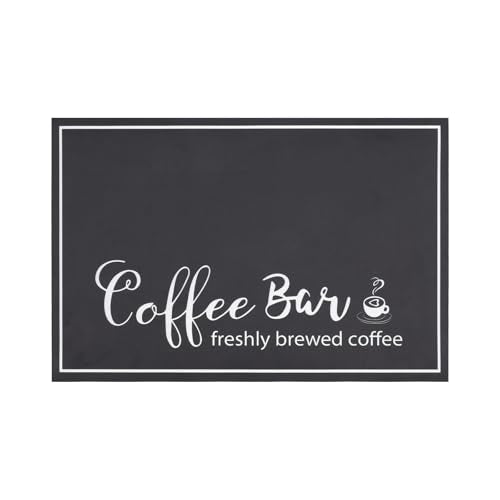 Findosom 12"x 20" Dish Drying Mat, Super Absorbent & Cuttable Coffee Mat, Hide Stain Bar Mat for Kitchen Counter, Coffee Bar Accessories, Black