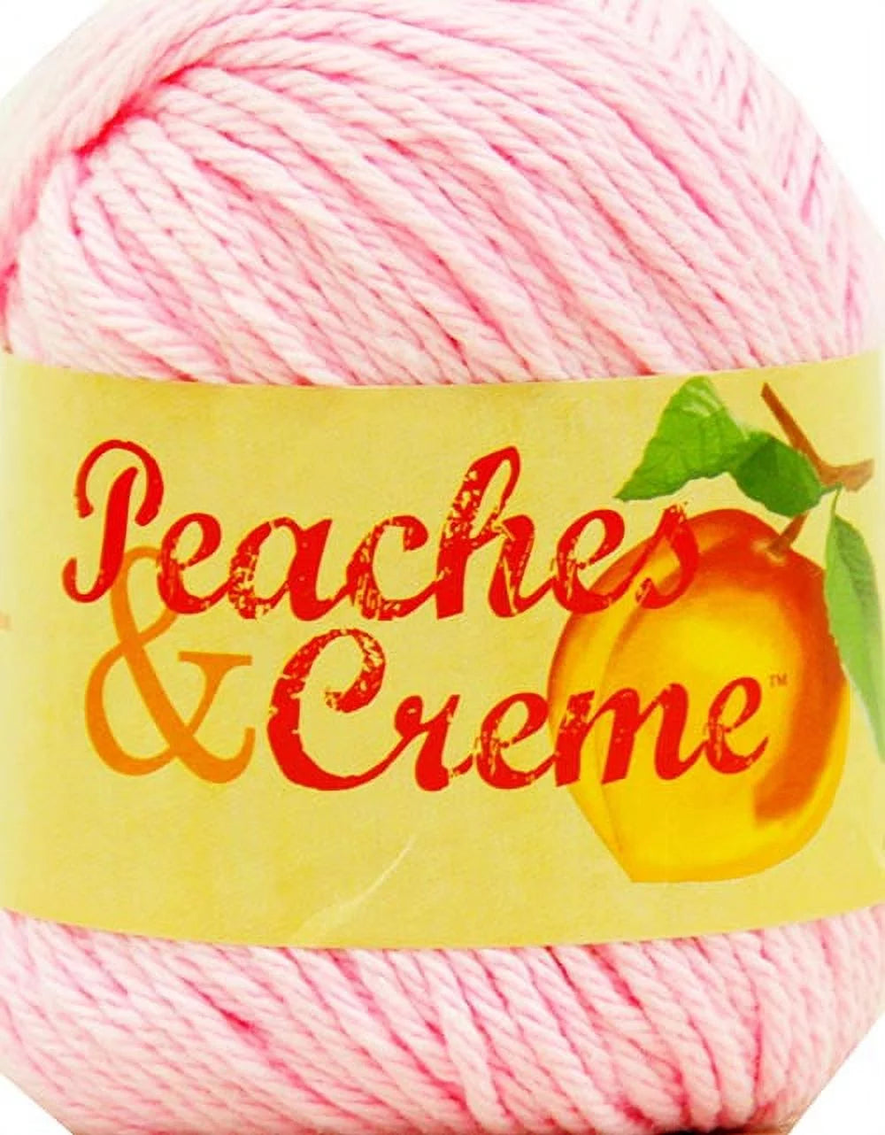 Peaches & Creme Solid 4 Medium Cotton Yarn, Bright Orange 2.5oz/70.9g, 120 Yards