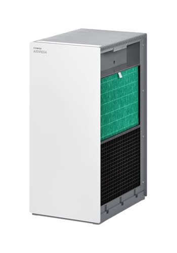 COWAY Air Purifiers for Large Room Whole Home Up to 4,253ft², 2 Sets of XL Washable Pre-Filters and HEPA Filters for Dual Purification, PM1.0 AQI, Turbo Mode, Timer, Wheels, 5yr Warranty, ProX(W)