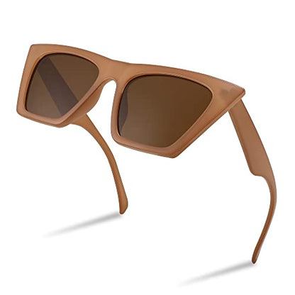 FEISEDY Sunglasses Womens Trendy, Vintage Square Cat Eye Sun Glasses, UV400 Protection B2473