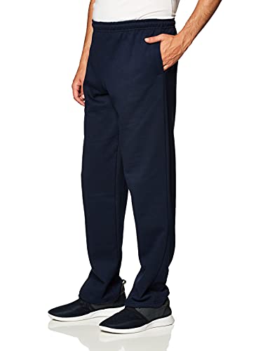 Gildan Adult Fleece Open Bottom Sweatpants with Pockets, Style G18300, Navy, X-Large