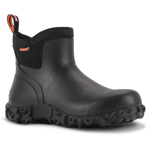 Showave Men's Ankle Rain Boots Waterproof Rubber Garden Boot Mud Booties,12 | Breathable Hunting Booties Insulated Mud Boots, Non-Slip, Durable Slip-On Garden Boots for Farm Yard Chore Fishing
