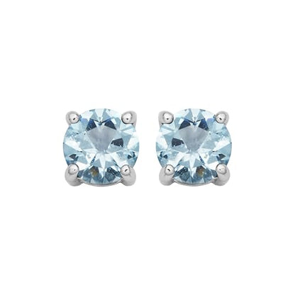 Amazon Essentials Sterling Silver Round Birthstone Stud Earrings