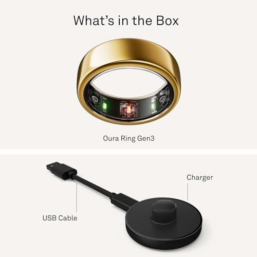 Oura Ring Gen3 Horizon - Gold - Size 8 - Smart Ring - Size First with Oura Sizing Kit - Sleep Tracking Wearable - Heart Rate - Fitness Tracker - 5-7 Days Battery Life