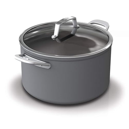 Ninja, Cookware, 12-Piece Cookware Set, Fry Pan, Sauce Pan, Sauté Pan, Glass Lid, Stock Pot, Foodi NeverStick Premium, Hard-Anodized, Nonstick, Oven Safe, Durable Pans, Slate Grey, C39800