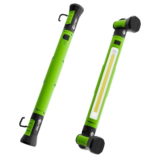 JINLITE Magnetic Work Light - 3000LM Rechargeable LED Work Light Bar, 5200mAh Under Hood Mechanic Light for Garage, Workshop, Vehicle Inspection (1 Pack Green)