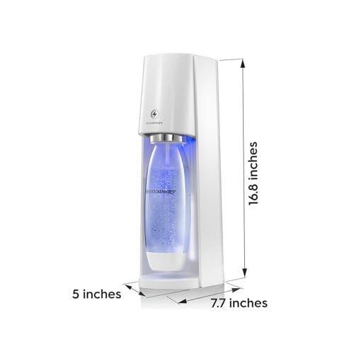 SodaStream E-TERRA Sparkling Water Maker Bundle (White), with CO2, Carbonating Bottles, and bubly Drops Flavors