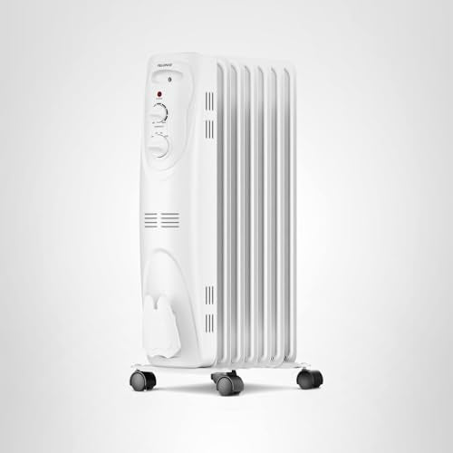 PELONIS Radiator Heater for Large Space, Electric Oil Filled Radiator, Dual Knobs, 1500W, Quiet Space Heater, 3 Modes, Tip-over Protection