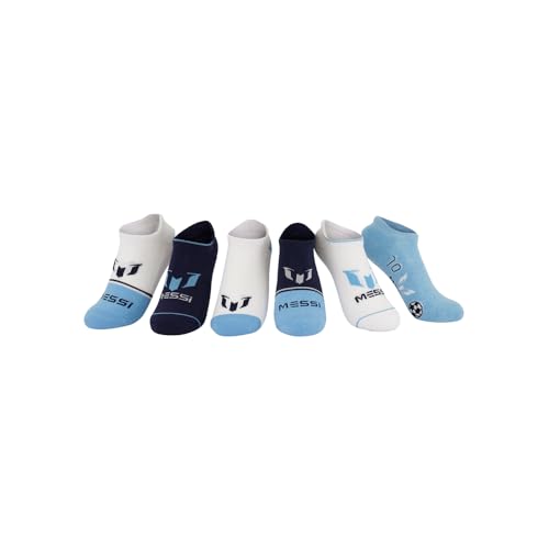 Messi Girls Lifestyle No-Show Socks, 6-Pack Kids Socks, Soft & Stretchy, Comfortable, Blue