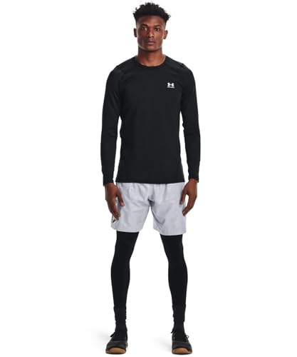 Under Armour Men's ColdGear Armour Fitted Crew, Black (001)/White, X-Large