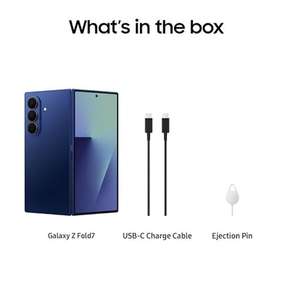 Samsung Galaxy Z Fold7 Cell Phone + Gift Card, 512GB AI Smartphone, Unlocked Android, AI Photo Edits, Large Screen, Long Battery Life, 2025, US 1 Yr Manufacturer Warranty, Blue Shadow
