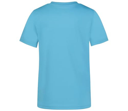 Messi Boys' Lifestyle Short Sleeve Top, Standard Shirt with Logo, Comfortable Fit, AIR Blue