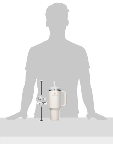 STANLEY Quencher H2.0 Tumbler with Handle and Straw 40 oz Flowstate 3-Position Lid Cup Holder Compatible for Travel Insulated Stainless Steel Cup BPA-Free Rose Quartz 2.0