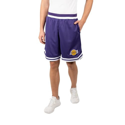 Ultra Game NBA Men's Active Knit 8" Basketball Training Shorts, Los Angeles Lakers, Team Color, Small