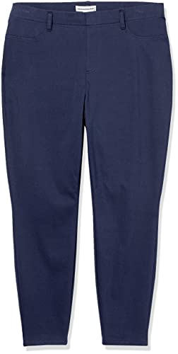 Amazon Essentials Women's Pull-On Stretchy Knit Jegging (Available in Plus Size), Navy, Large