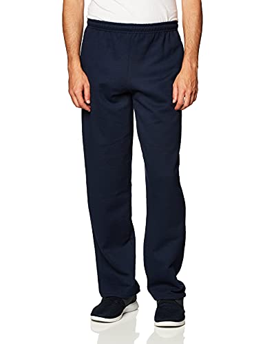 Gildan Adult Fleece Open Bottom Sweatpants with Pockets, Style G18300, Navy, X-Large