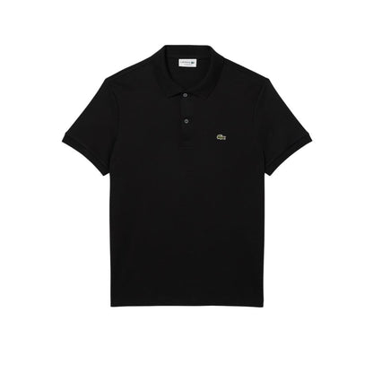 Lacoste Mens Short Sleeve Pima Jersey Interlock Regular Fit Polo, Black, Large