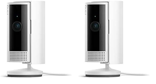 Ring Indoor Cam (2nd Gen) | latest generation, 2023 release | 1080p HD Video & Color Night Vision, Two-Way Talk, and Manual Audio & Video Privacy Cover | 2-pack, White