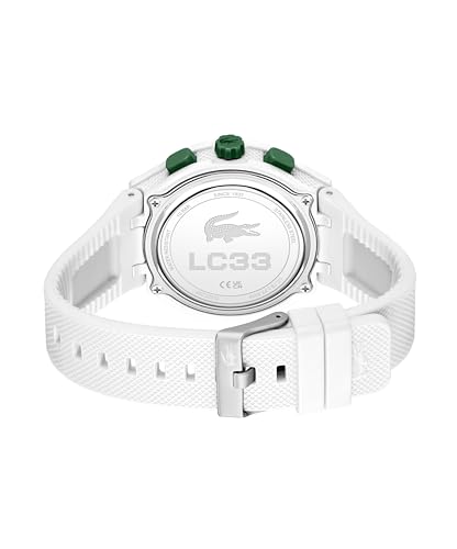 Lacoste LC33 Men’s Analog-Digital Watch – 45mm Sporty Fashion Timepiece with Silicone Strap, 10ATM Water Resistance – Gift for Him