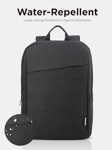 Lenovo Laptop Backpack B210, 15.6-Inch Laptop/Tablet, Durable, Water-Repellent, Lightweight, Clean Design, Sleek for Travel, Business Casual or College, GX40Q17225, Black