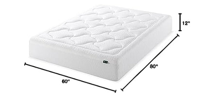 Zinus 12 Inch Cloud Memory Foam Mattress, Queen, Fiberglass Free, Pressure Relieving, Mattress in A Box, CertiPUR-US Certified, White