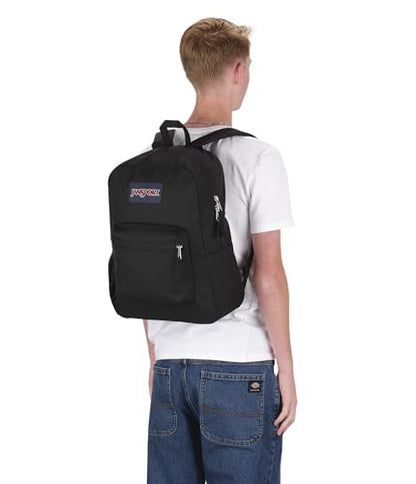 JanSport Cross Town Backpack - Travel, or Work Bag with Water Bottle Pocket, Black