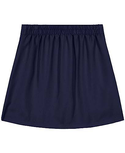 IZOD Girls' School Uniform Pull-on Scooter Skirt with Undershorts, Knit Waistband & Functional Pockets, Wrinkle Resistant, Navy 976, 12