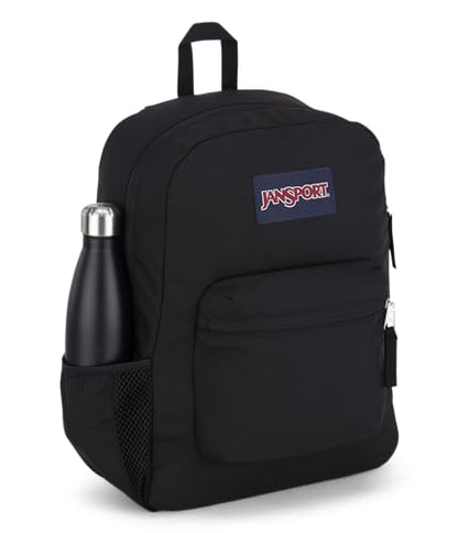 JanSport Cross Town Backpack - Travel, or Work Bag with Water Bottle Pocket, Black