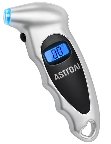 AstroAI Digital Tire Pressure Gauge 150PSI, ±1PSI Accuracy for Car Truck | Industrial Tire Gauge Calibrated to ANSI B40.7 with 4 Settings for Motorcycle Bikes, Silver